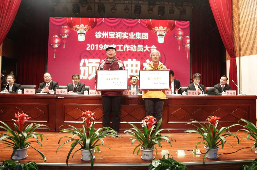 星空在线注册2019年度工作动员大会---集团公司领导为先进单位和先进个人代表颁奖